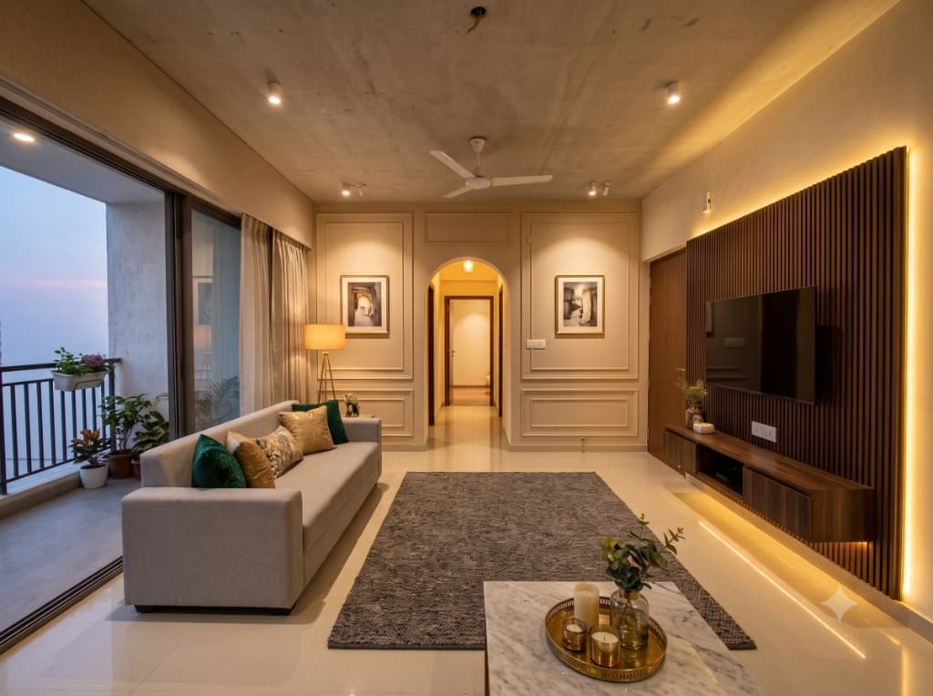 Living Room — Concealed Cove Lighting After