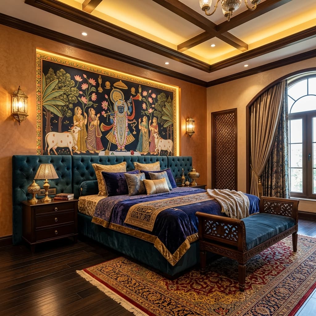 Bedroom — Warm Gold Textile Layer After